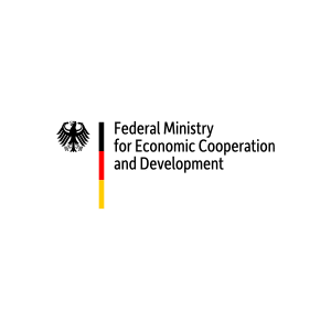 headful software Logo of the Federal Ministry for Economic Cooperation and Development featuring German flag colors and an eagle symbol, representing collaboration and productivity.