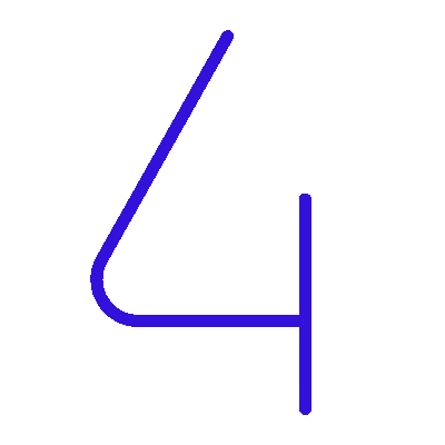 headful software A blue outline of the number four, symbolizing strong project communication, on a transparent background.