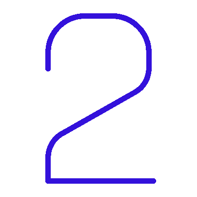 headful software A large, blue outline of the number 2 on a white background, symbolizing clear Project Communication.